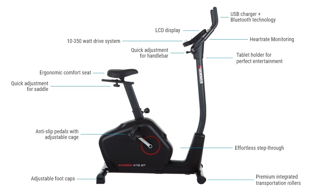 HAMMER Ergometer Cardio XT6 BT at a glance HAMMER Ergometer Cardio XT6 BT at a glance