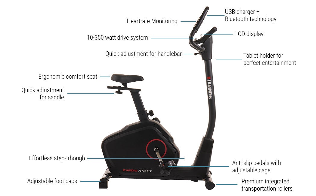 HAMMER Ergometer Cardio XT6 BT at a glance HAMMER Ergometer Cardio XT6 BT at a glance