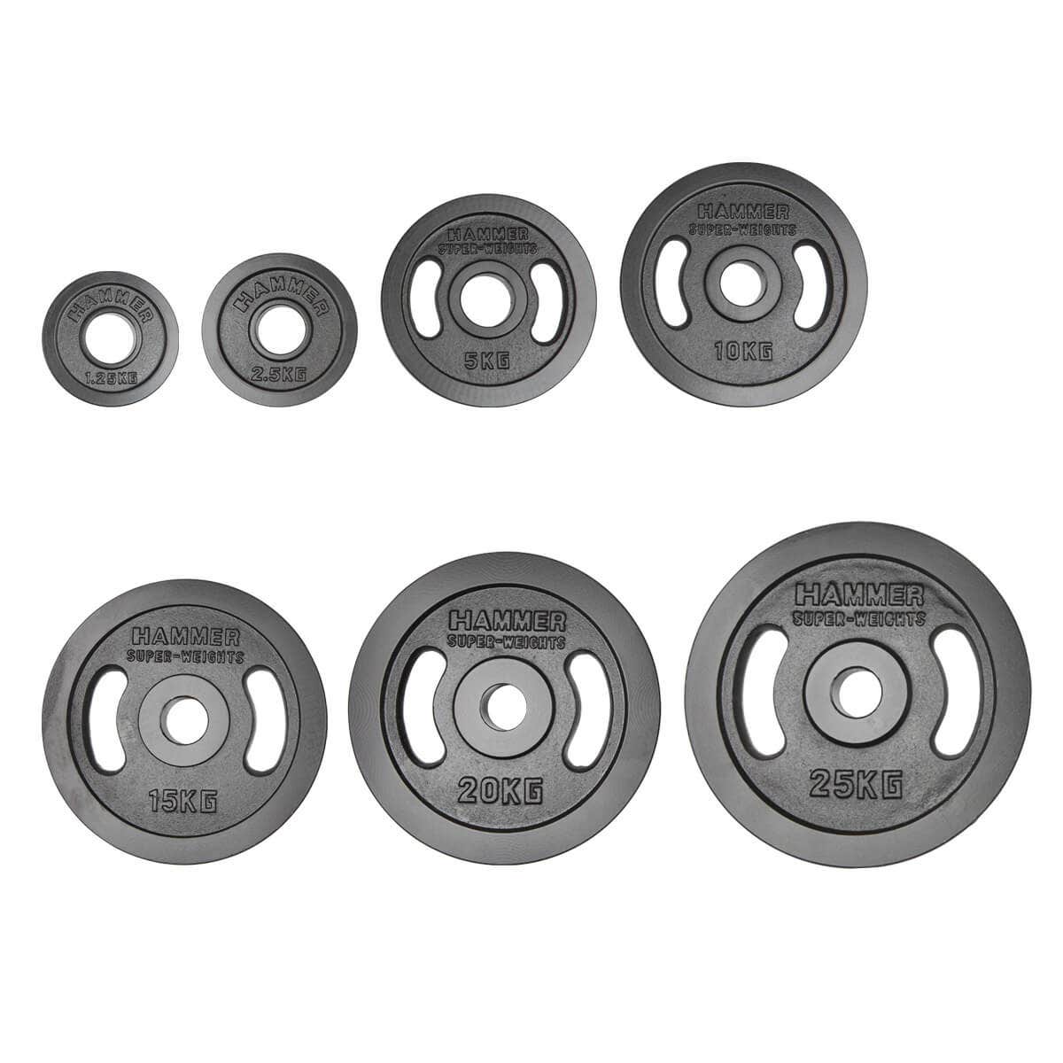 Disques des haltères 50 mm 1,25 - 25 kg
